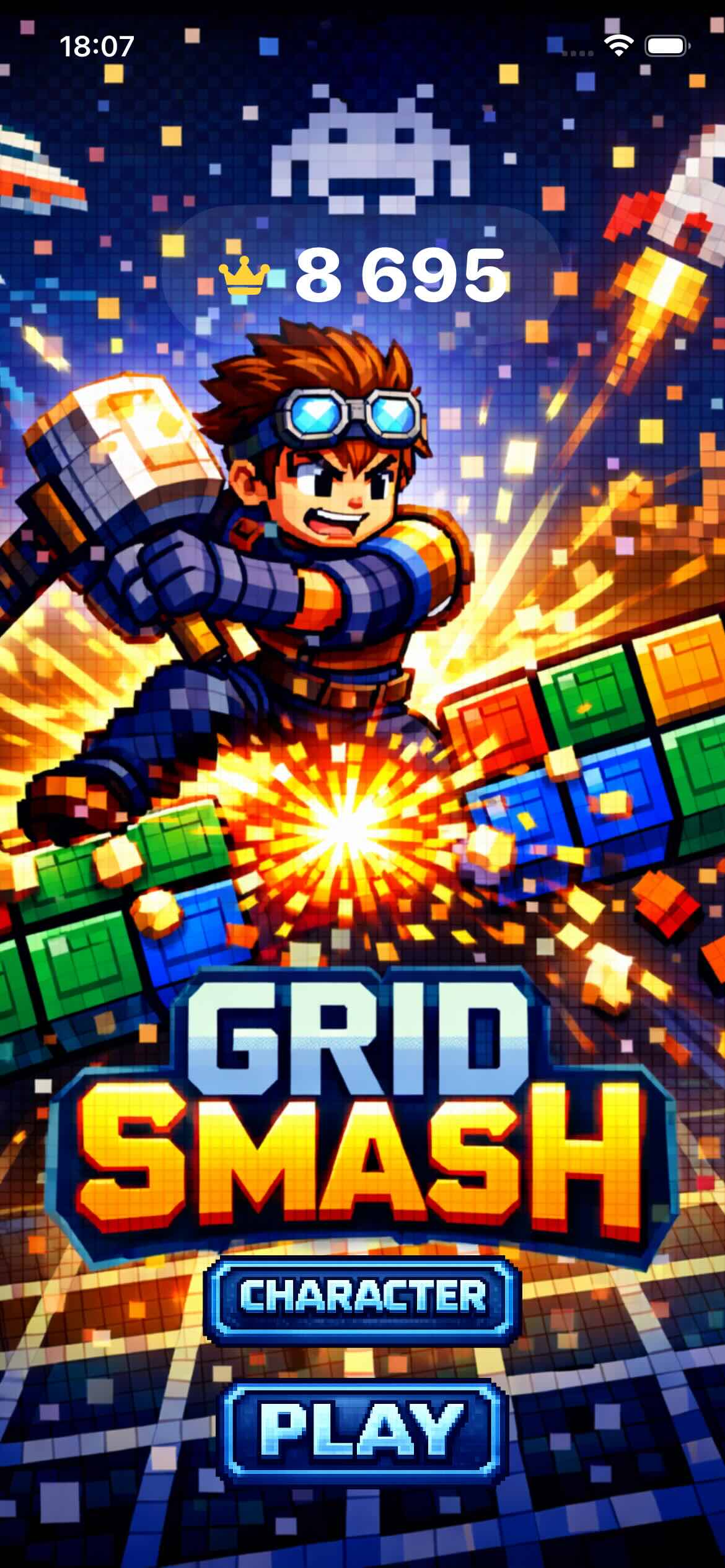 GridSmash home screen
